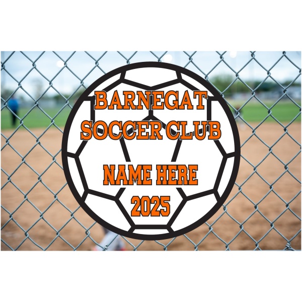 Barnegat Soccer Club Personalized Fence Sign 2025